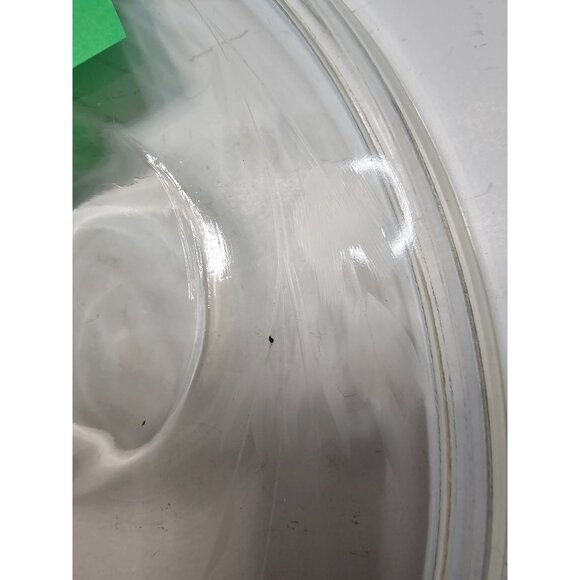 Pyrex Clear Oval Glass Lid 2931 Etched Floral 5.75" Wide 7.75" Long - Picture 4 of 6